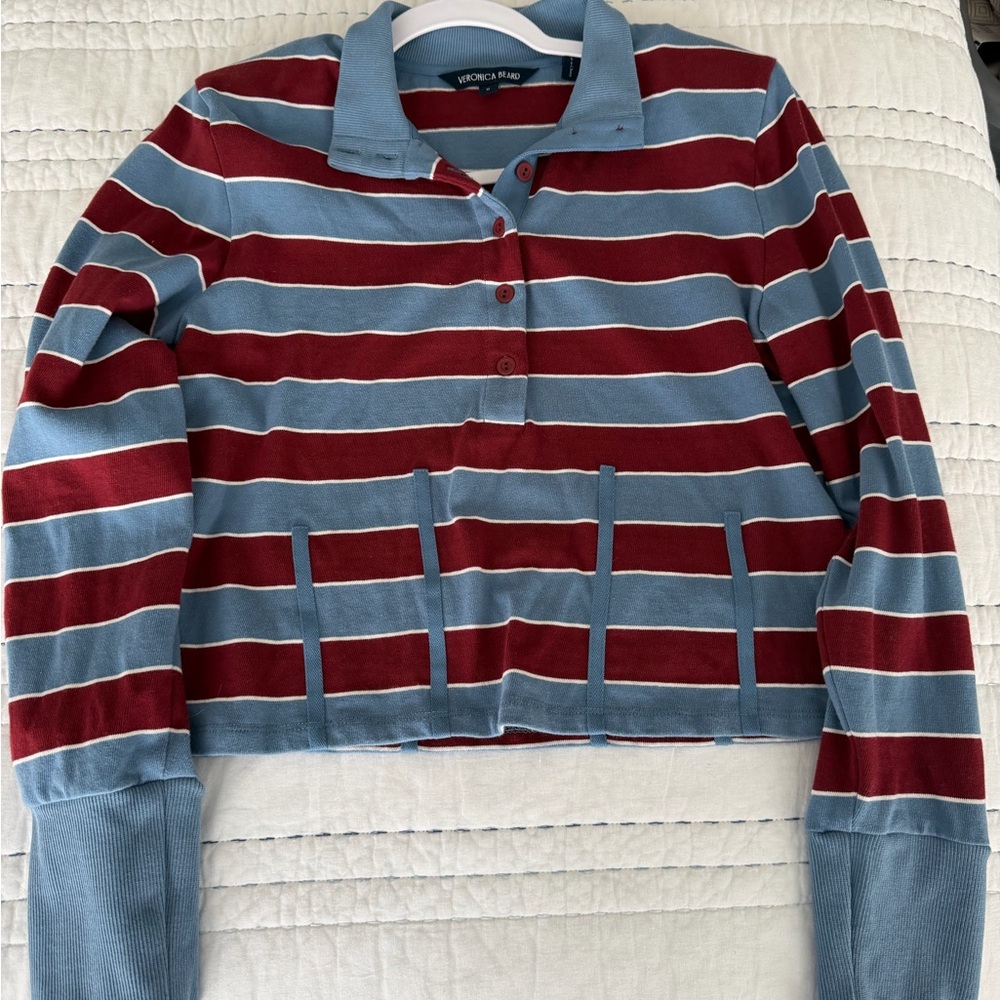 Veronica Beard Rugby style long sleeve top size Medium
